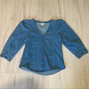 Denim button down top (never worn)